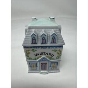 Vintage 1989 Lenox Spice Village Mustard Porcelain Jar Container Canister